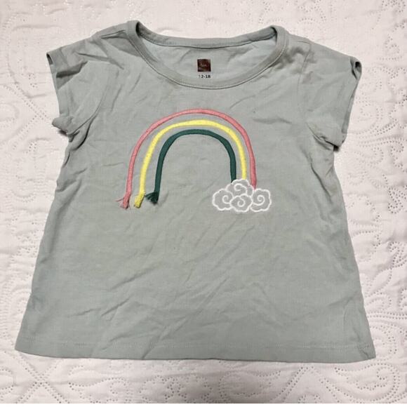 Tea Collection Embroidered Rainbow Shirt Size 12-18m - Picture 2 of 5
